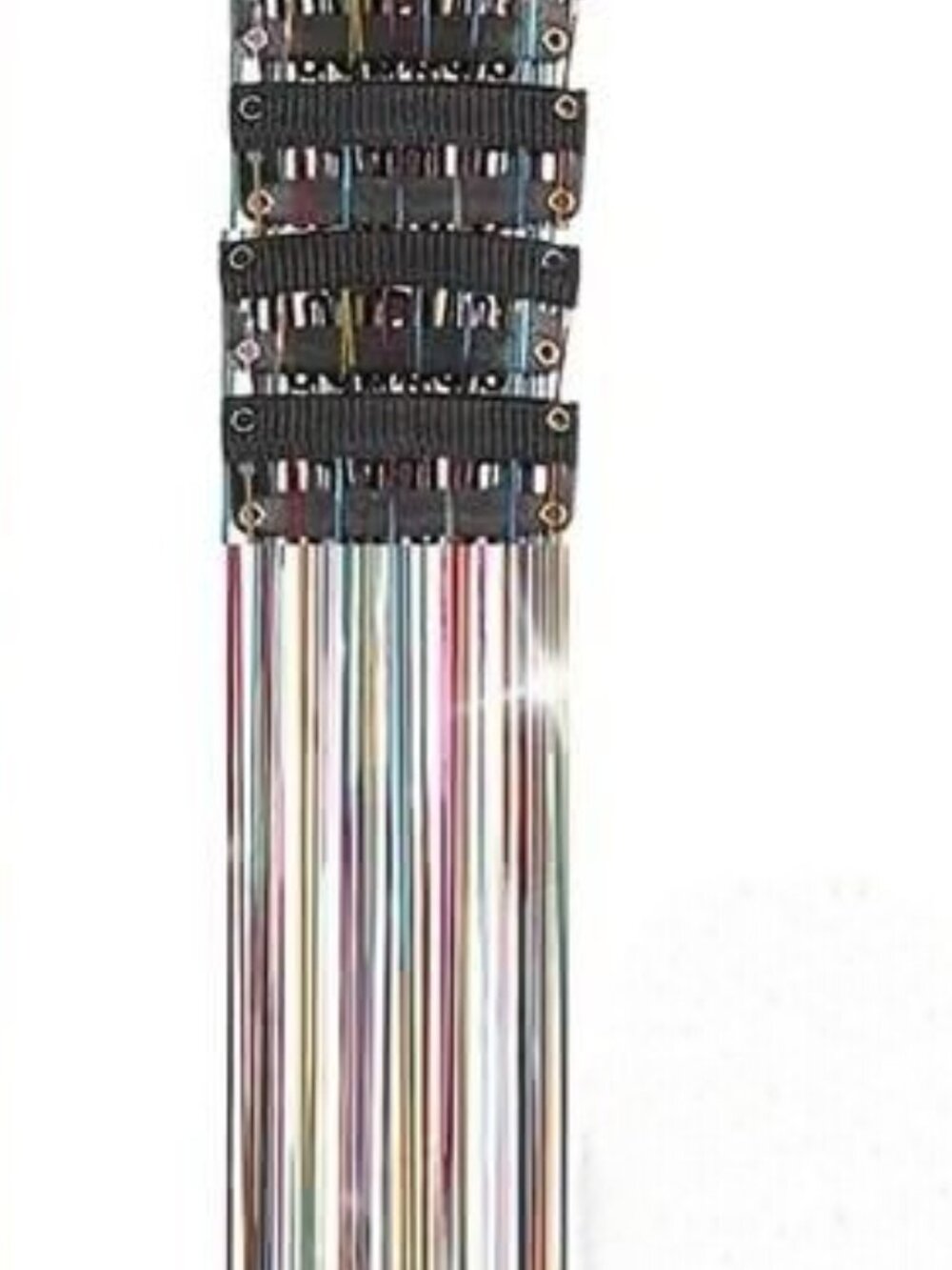 RAINBOW TINSEL CLIP~IN EXTENSIONS (8-piece set)